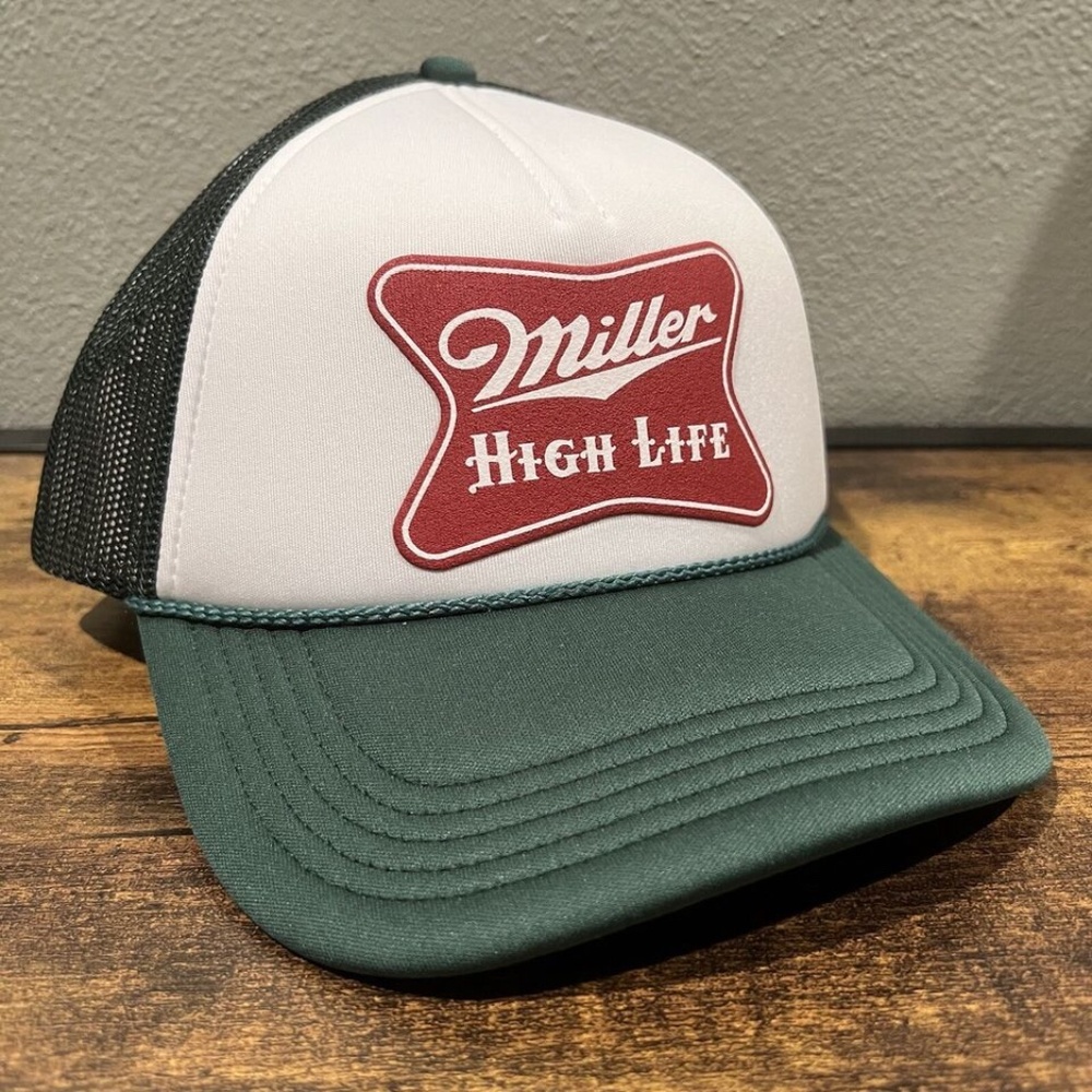 American Needle Miller High Life Trucker Hat Rope Snapback Baseball Cap Green